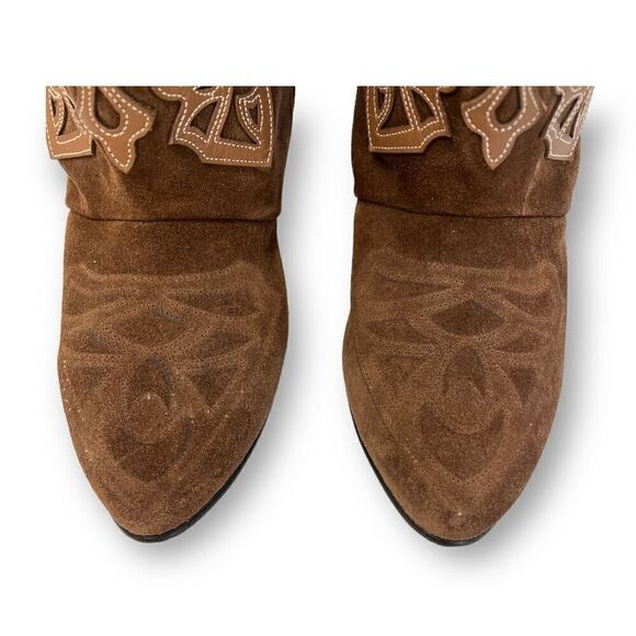 Sundance Leather Suede Appliqué Western Boots Size 39 - Picture 5 of 8